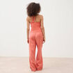 D&eacute;bardeur cropped d&eacute;collet&eacute; doubl&eacute; rouge fonc&eacute; femme