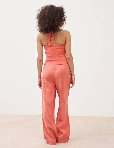 D&eacute;bardeur cropped d&eacute;collet&eacute; doubl&eacute; rouge fonc&eacute; femme