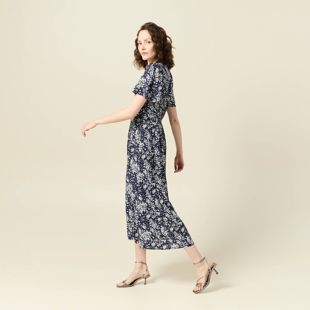 Robe longue éco-responsable bleu femme