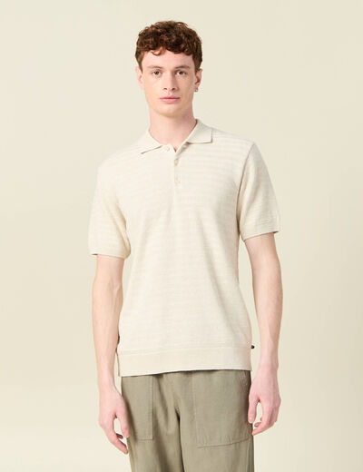 Polo manches courtes ecru homme