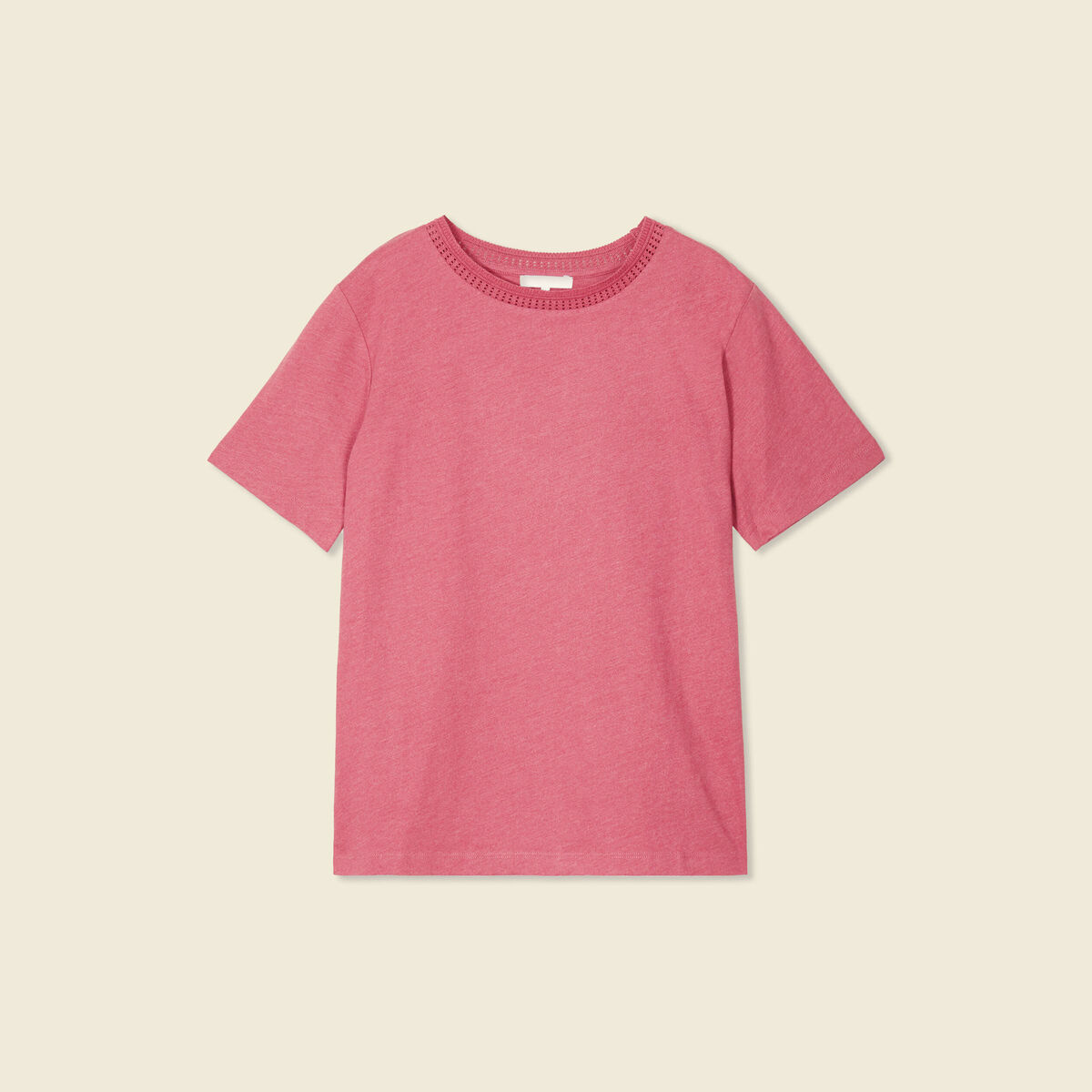 T-shirt manches courtes vieux rose femme