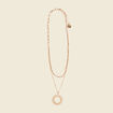 Collier 2 rangs avec pendentif couleur or femme