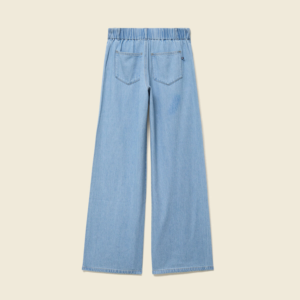 Jeans large taille standard en coton denim bleach femme
