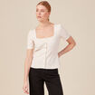 T-shirt manches courtes ecru femme