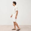 Col boyfriend manches courtes en coton ecru homme