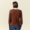 Pull manches longues marron fonc&eacute; femme