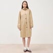 Trench long oversize r&eacute;versible beige femme