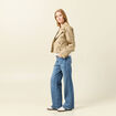 Trench court fluide beige femme