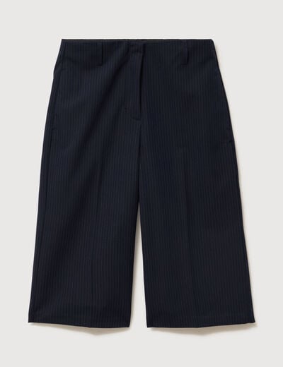 Bermuda large taille haute bleu marine femme