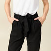 Pantalon paperbag noir femme