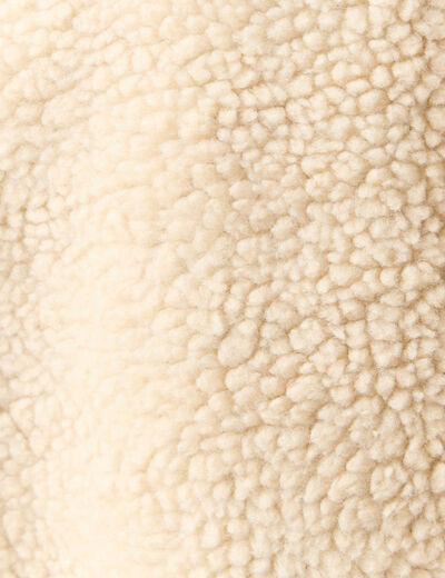 Sweat zippé col montant beige homme