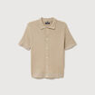 Chemise en coton manches courtes beige homme