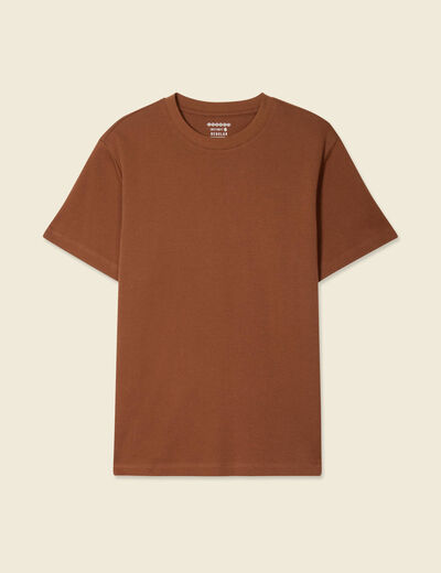 T-shirt manches courtes marron cognac homme
