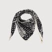 Foulard satin&eacute; noir femme