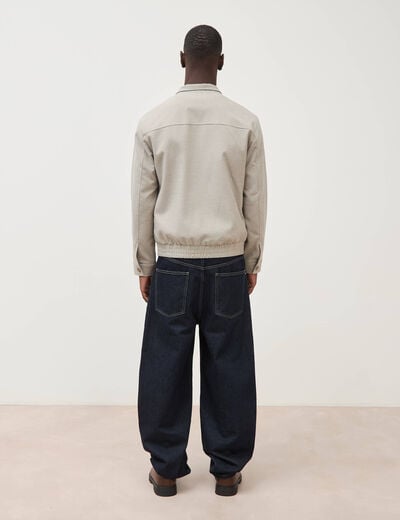 Blouson col montant manches longues gris homme