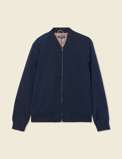 Blouson court manches longues doubl&eacute; bleu marine homme