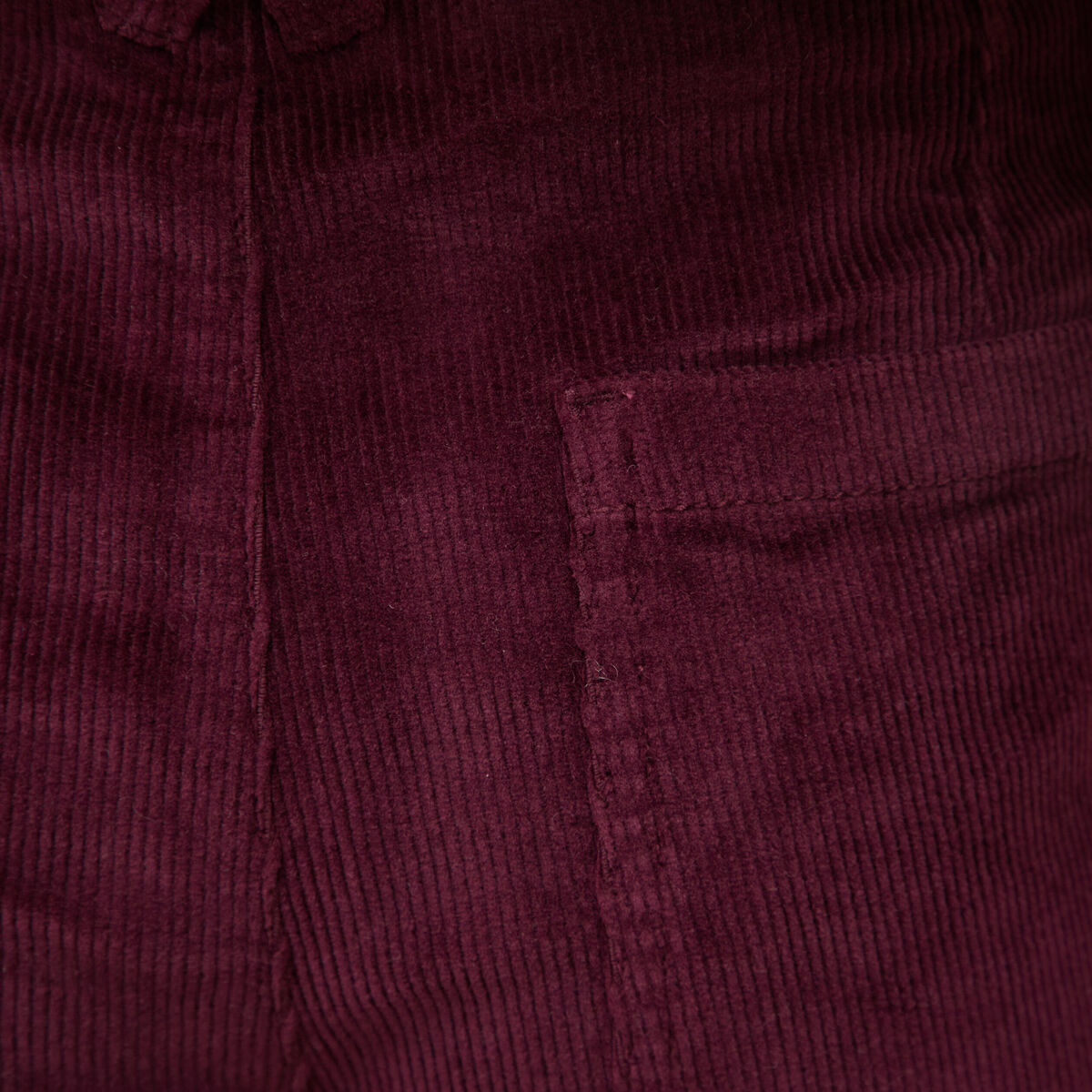 Pantalon large taille haute en velours prune femme