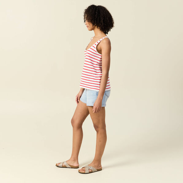 Débardeur sans manches rouge femme