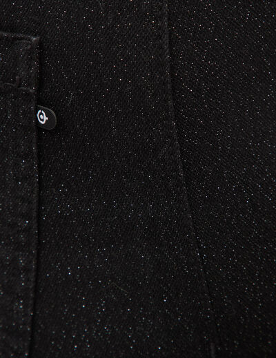 Jeans large taille haute denim noir femme