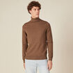 Pull manches longues marron homme