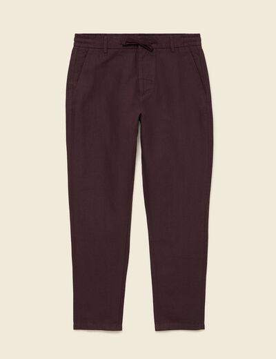 Chino coupe droite longueur 32 marron fonc&eacute; homme