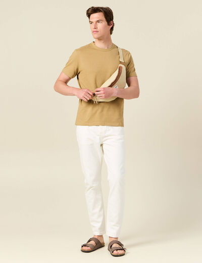 T-shirt manches courtes beige homme