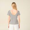 T-shirt manches courtes ecru femme