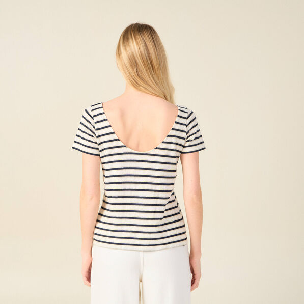 t shirt manches courtes ecru femme T-shirt manches courtes ecru femme