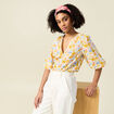 Blouse manches courtes multicolore femme