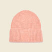Bonnet tricoté fabriqué en France orange foncé femme