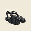 Sandales crantées noir femme