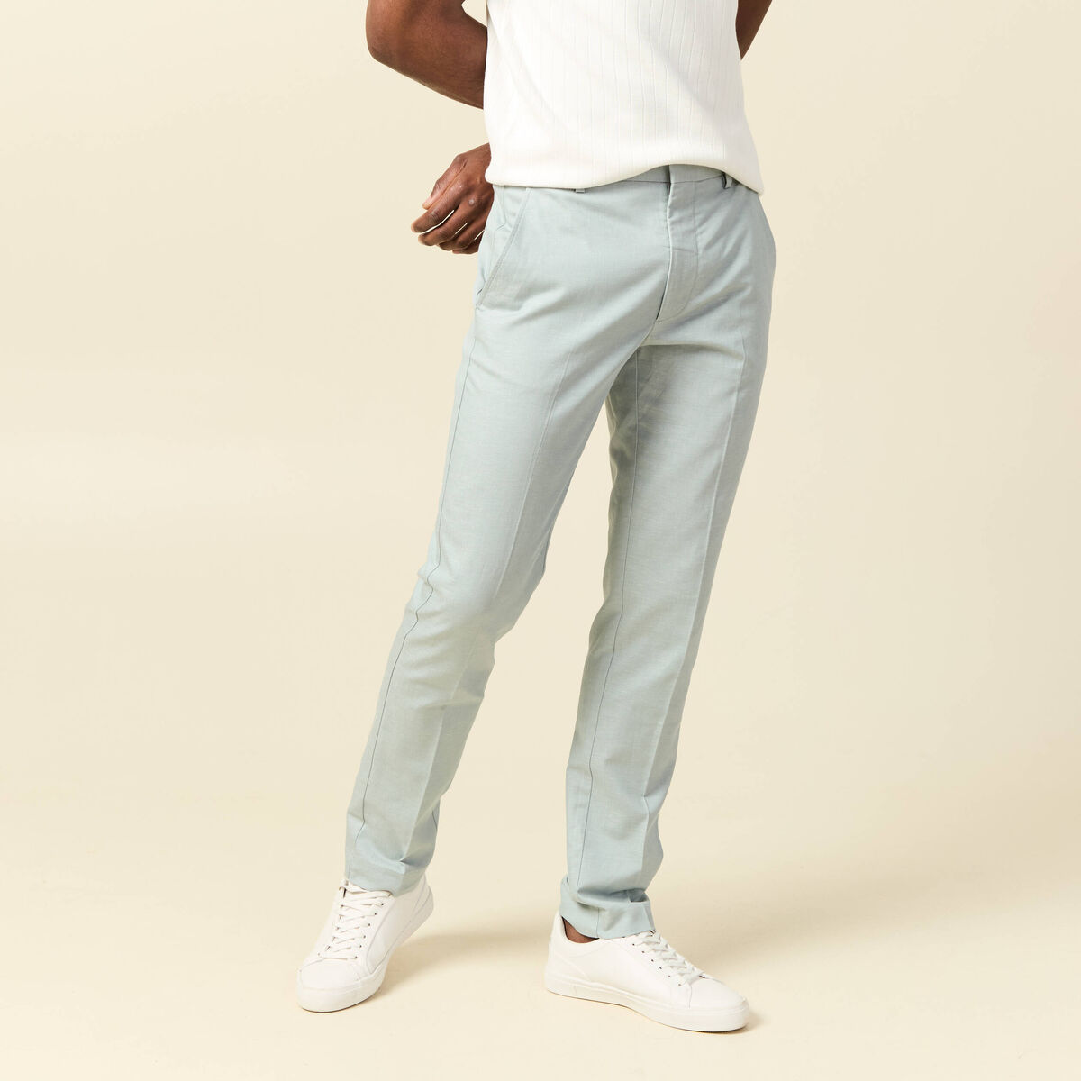 Pantalon chino vert clair homme