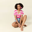 T-shirt manches courtes rose framboise femme