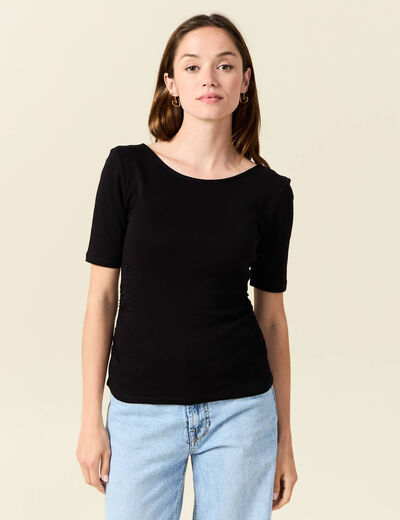 T-shirt manches courtes noir femme