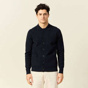 Gilet manches longues bleu marine homme