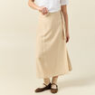 Jupe longue portefeuille beige femme