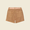 Short boyfriend ceinturé jean vert kaki femme