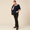 Blouse ajust&eacute;e manches courtes velours bleu canard femme