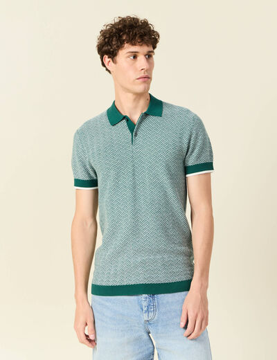 Polo manches courtes vert foncé homme