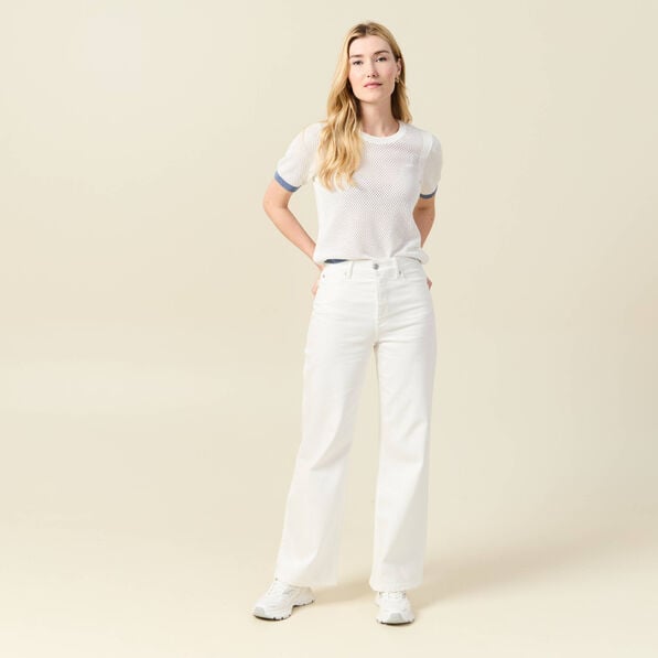 pull manches courtes ajoure ecru femme Pull manches courtes ajouré ecru femme