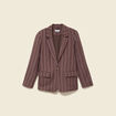 Veste blazer manches longues marron chocolat femme