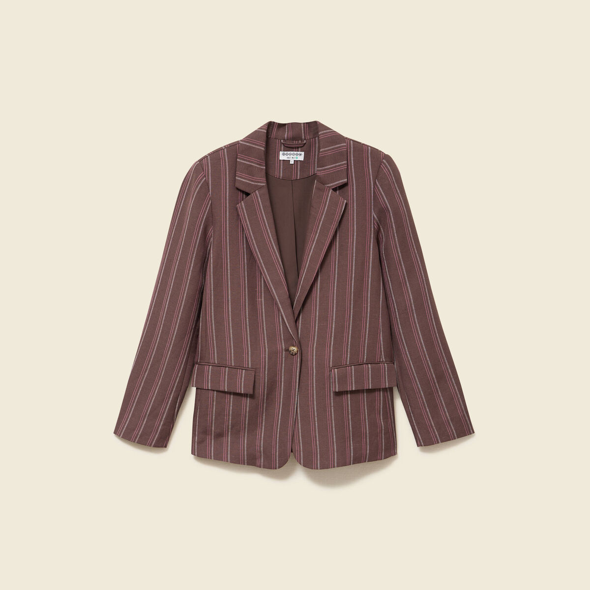 Veste blazer manches longues marron chocolat femme