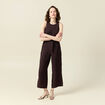 Combinaison pantalon large marron foncé femme