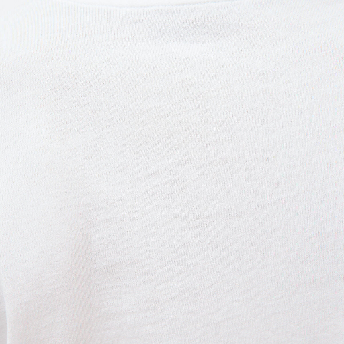 T-shirt droit col rond manches courtes blanc femme