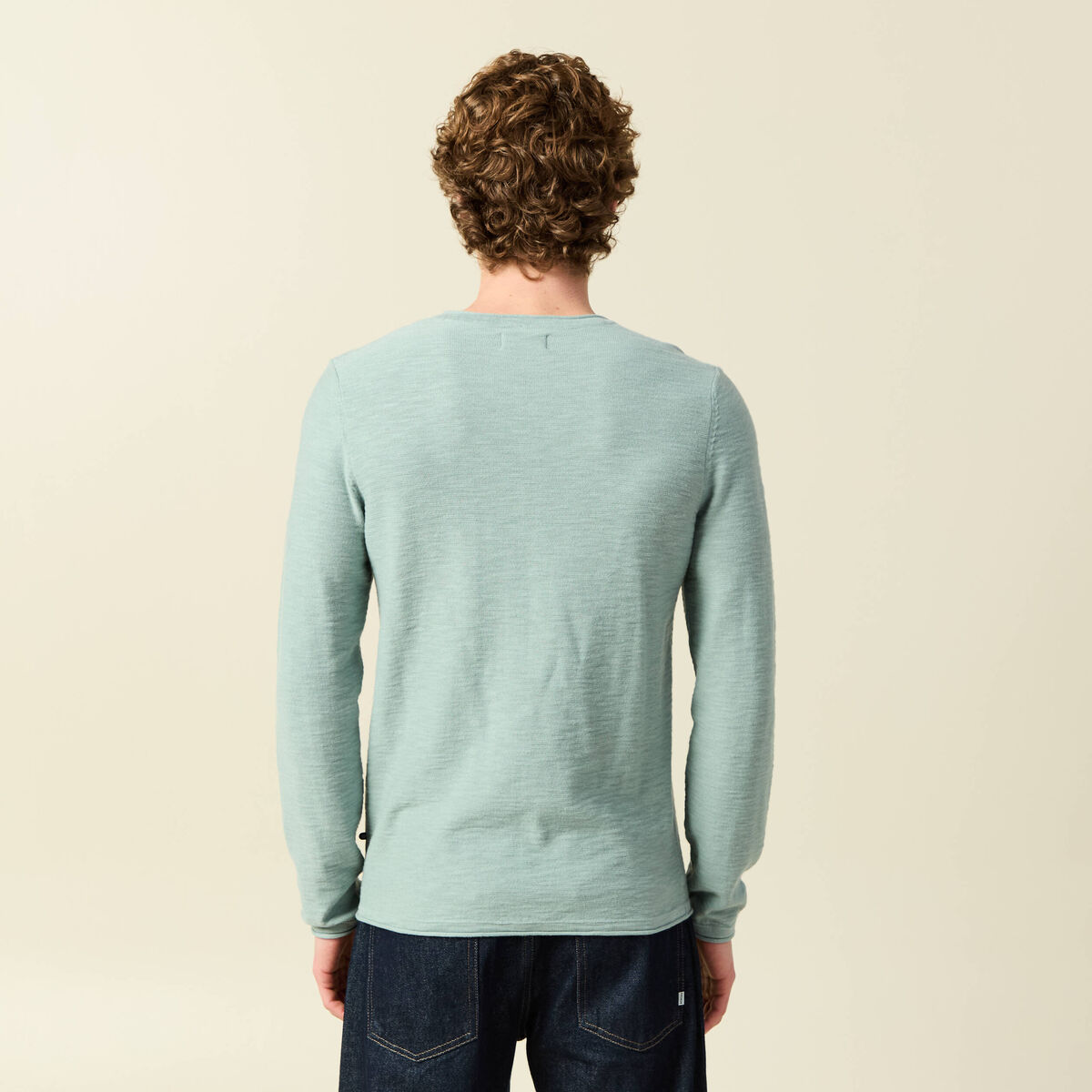 Pull manches longues vert clair homme