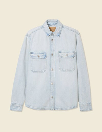 Surchemise en jean denim snow bleach homme