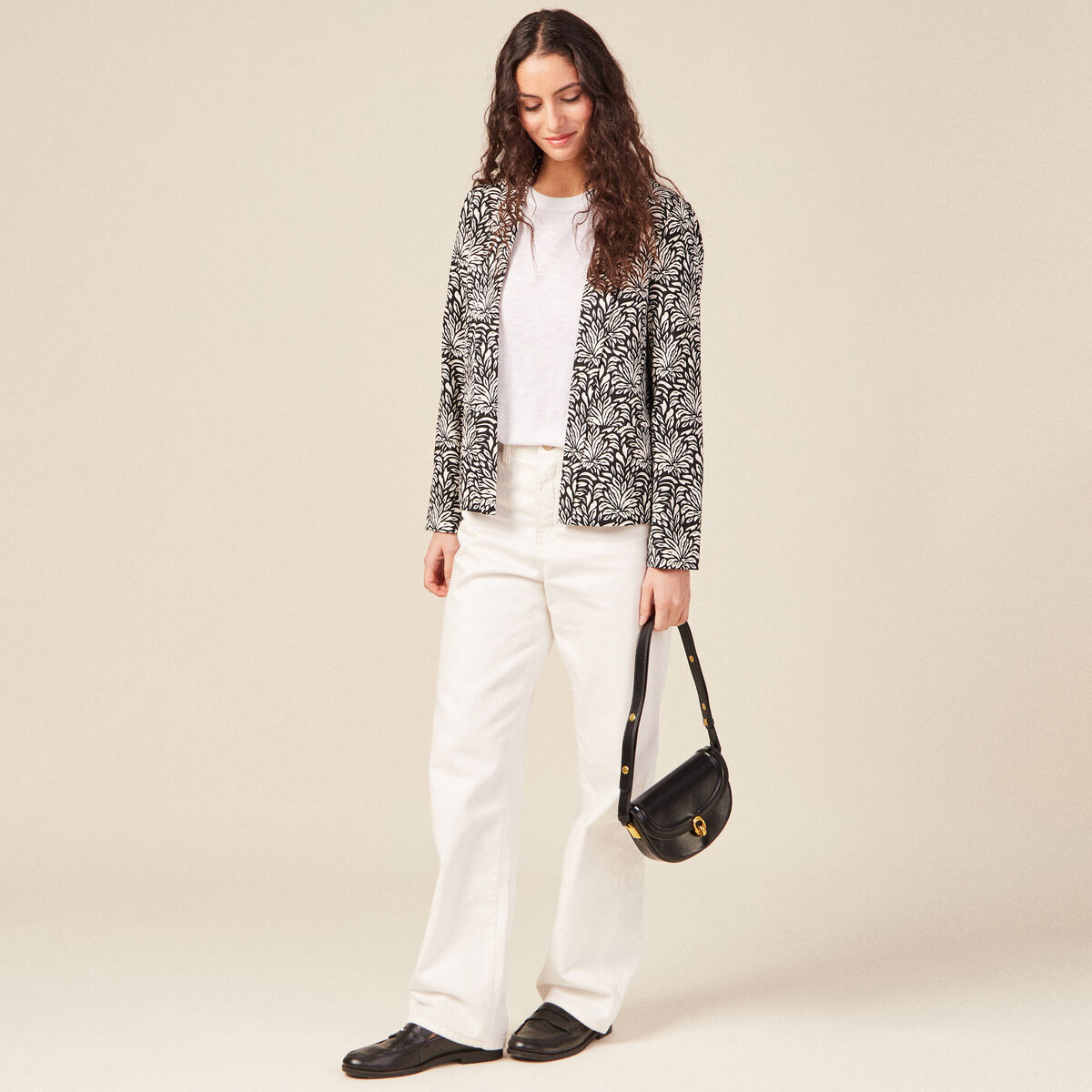Veste esprit blazer droite noir femme