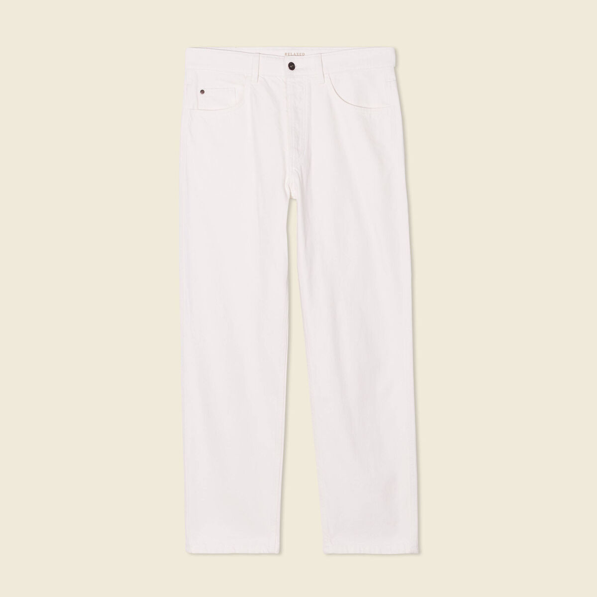 Jeans relax 5 poches denim blanc homme