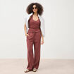 D&eacute;bardeur cropped d&eacute;collet&eacute; doubl&eacute; marron cognac femme