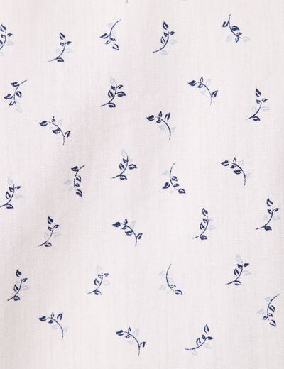 Chemise cintr&eacute;e en coton manches longues blanc homme